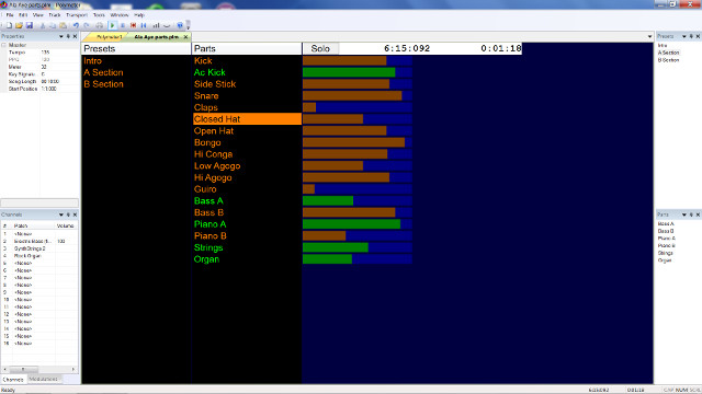 Polymeter MIDI sequencer screenshot (Live view)