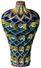 ruffle scallop hexagons vase RD1