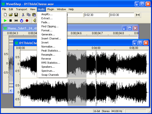 WaveShop Audio Menu